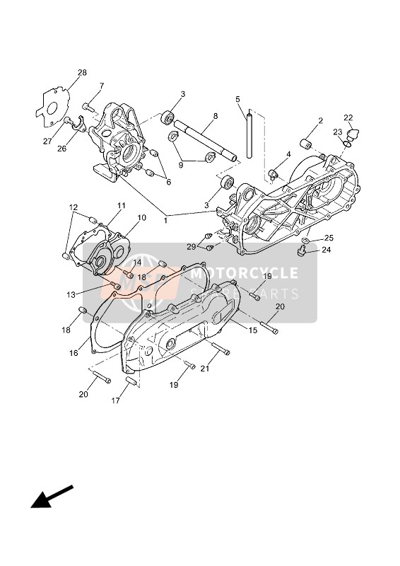 Yamaha CS50Z JOG RR 2011 Crankcase for a 2011 Yamaha CS50Z JOG RR